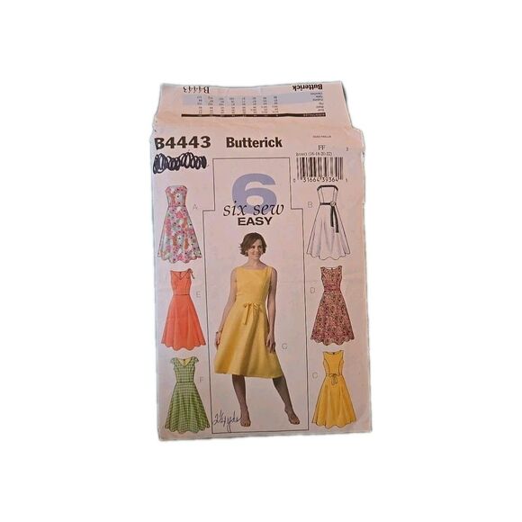 Butterick B4443 Pattern Misses' Petite Dress Close Fitting Flared FF 16-22 Cut - Picture 1 of 3